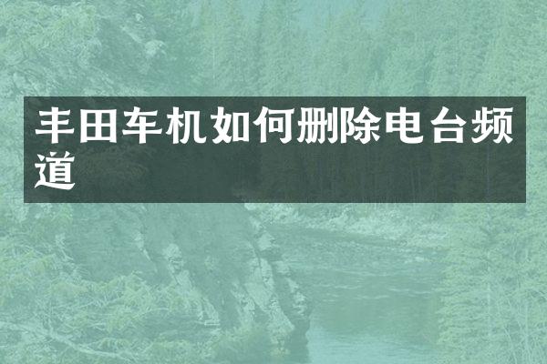 丰田车机如何删除电台频道