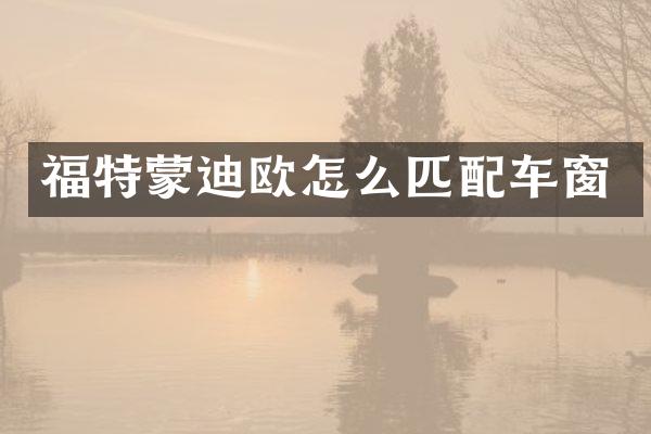 福特蒙迪欧怎么匹配车窗