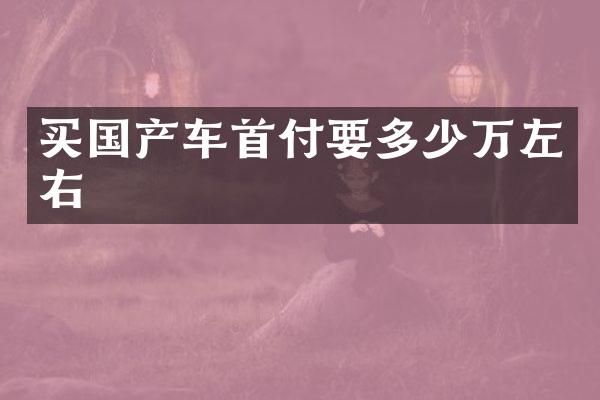 买国产车首付要多少万左右