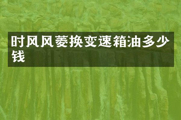 时风风菱换变速箱油多少钱