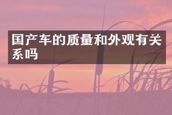 国产车的质量和外观有关系吗