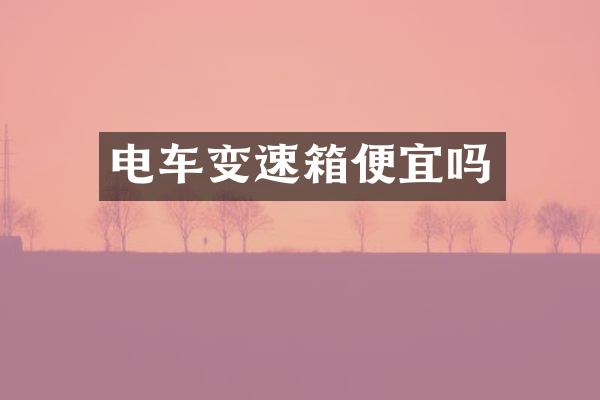 电车变速箱便宜吗