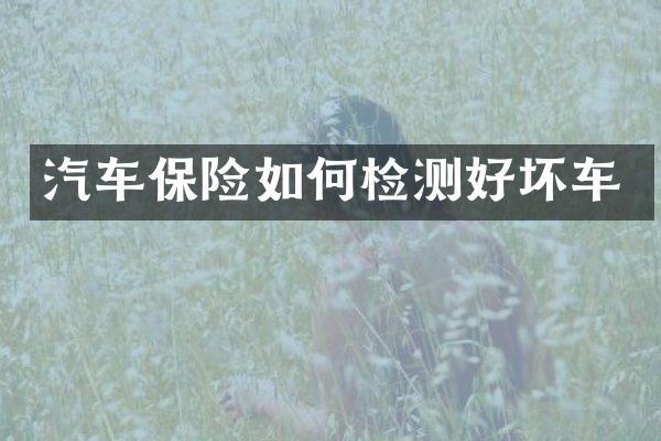 汽车保险如何检测好坏车
