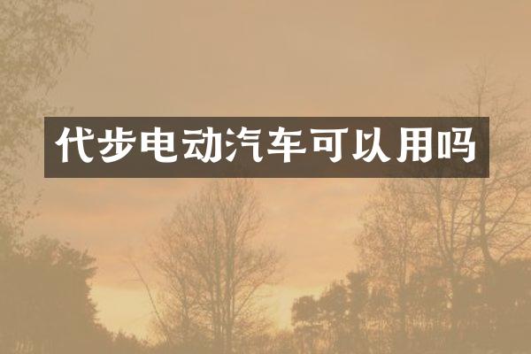 代步电动汽车可以用吗