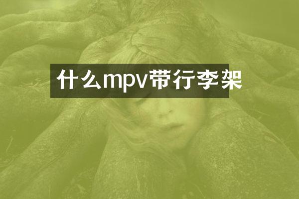 什么mpv带行李架