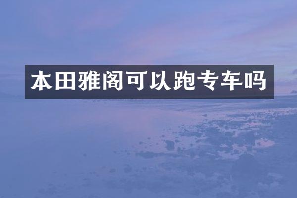 本田雅阁可以跑专车吗