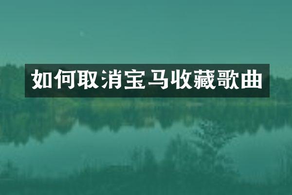 如何取消宝马收藏歌曲