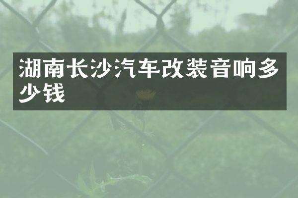 湖南长沙汽车改装音响多少钱