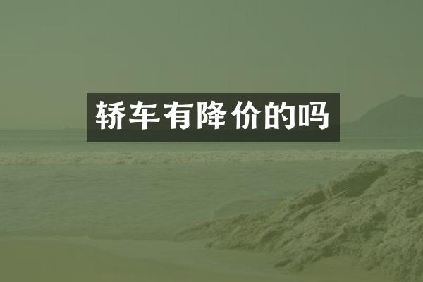轿车有降价的吗