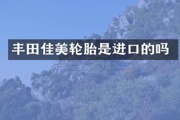 丰田佳美轮胎是进口的吗