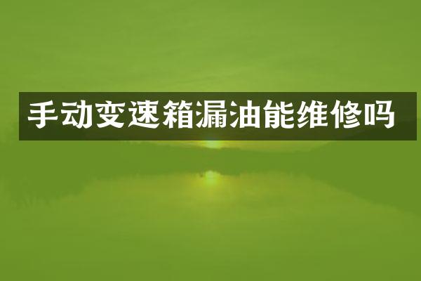 手动变速箱漏油能维修吗