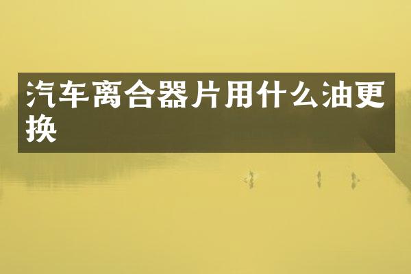 汽车离合器片用什么油更换