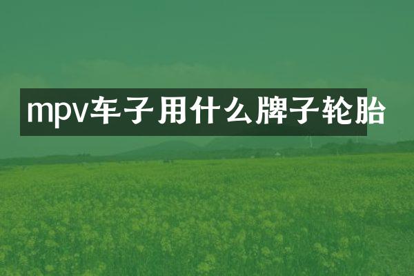 mpv车子用什么牌子轮胎