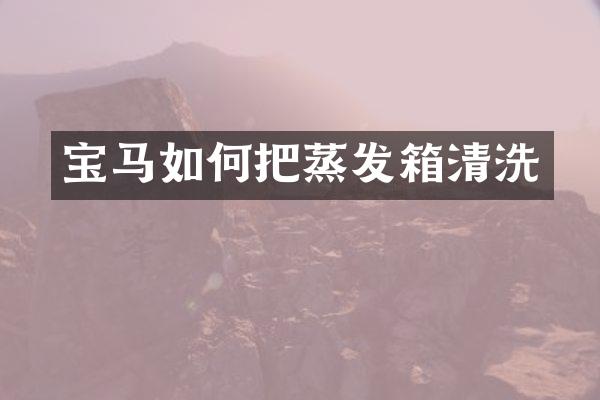 宝马如何把蒸发箱清洗