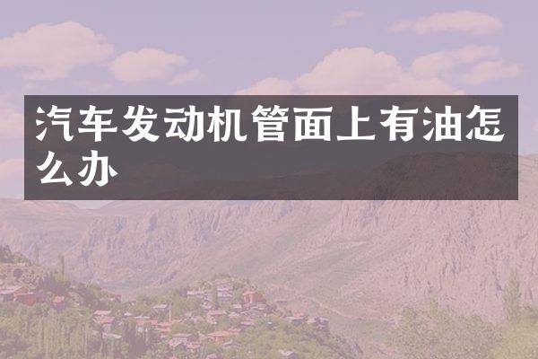 汽车发动机管面上有油怎么办
