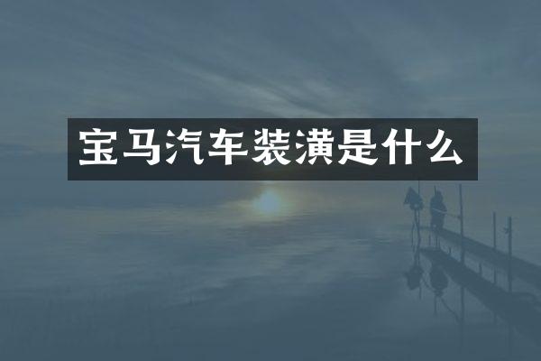 宝马汽车装潢是什么