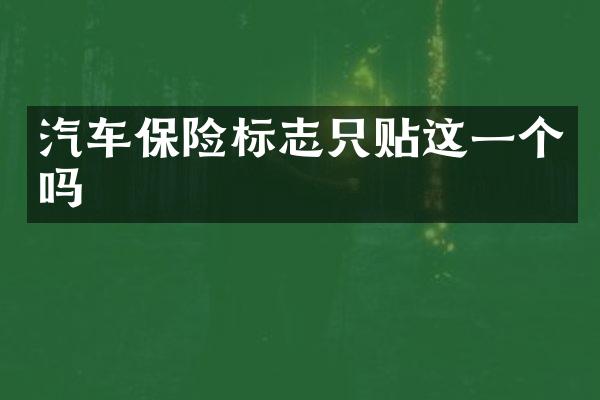 汽车保险标志只贴这一个吗