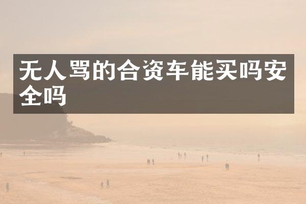 无人骂的合资车能买吗安全吗