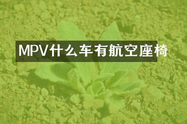 MPV什么车有航空座椅