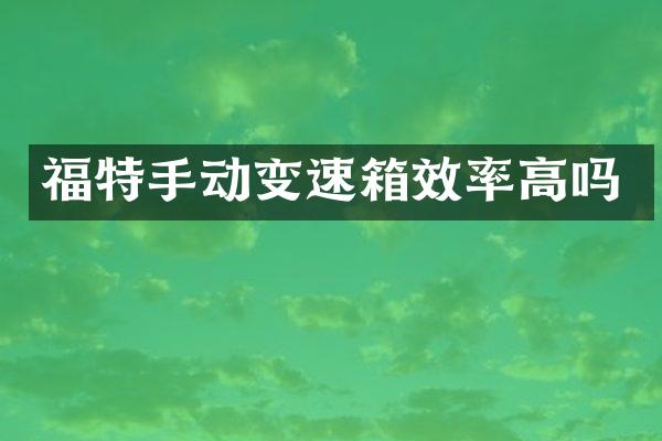 福特手动变速箱效率高吗