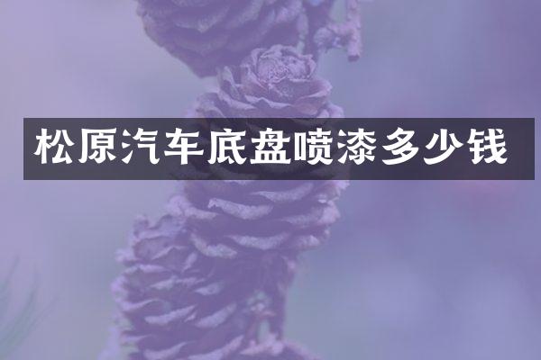 松原汽车底盘喷漆多少钱