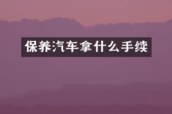 保养汽车拿什么手续