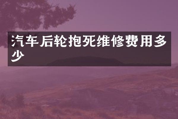 汽车后轮抱死维修费用多少