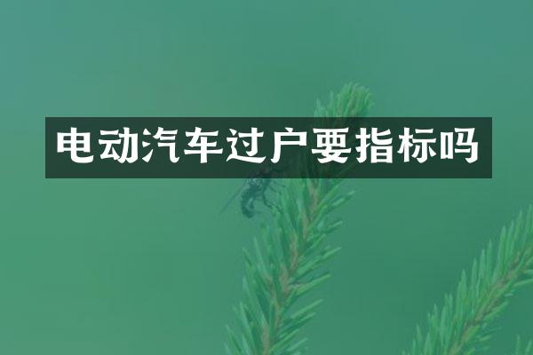 电动汽车过户要指标吗