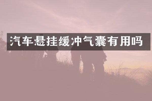 汽车悬挂缓冲气囊有用吗