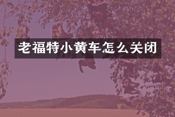 老福特小黄车怎么关闭