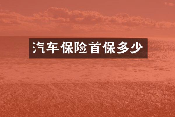 汽车保险首保多少