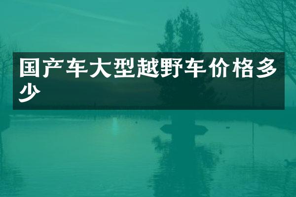 国产车大型越野车价格多少