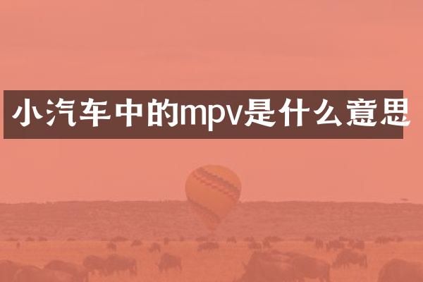小汽车中的mpv是什么意思