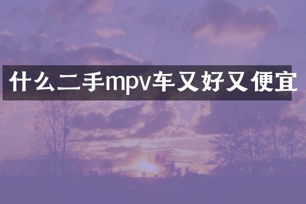 什么二手mpv车又好又便宜