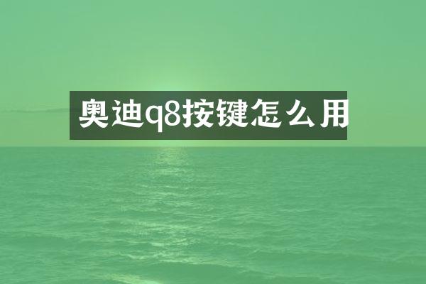 奥迪q8按键怎么用