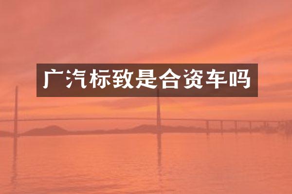 广汽标致是合资车吗