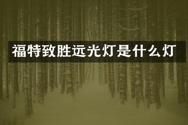 福特致胜远光灯是什么灯