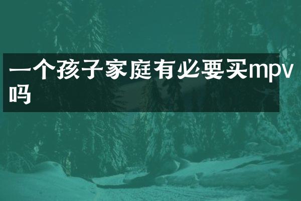 一个孩子家庭有必要买mpv吗