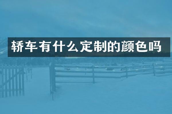 轿车有什么定制的颜色吗