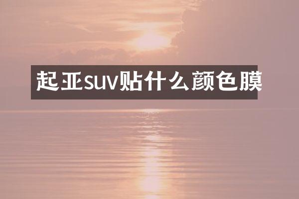 起亚suv贴什么颜色膜