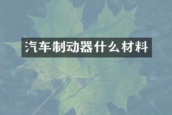 汽车制动器什么材料
