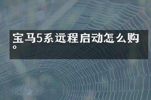 宝马5系远程启动怎么购买