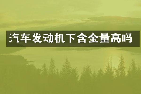 汽车发动机下含金量高吗