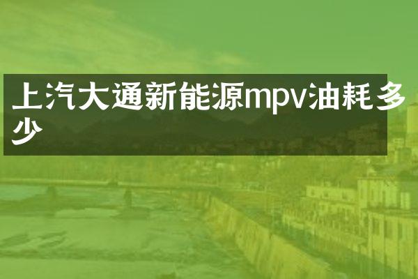 上汽大通新能源mpv油耗多少