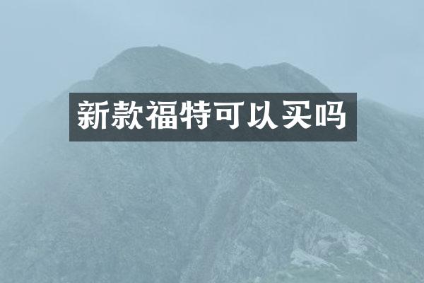 新款福特可以买吗