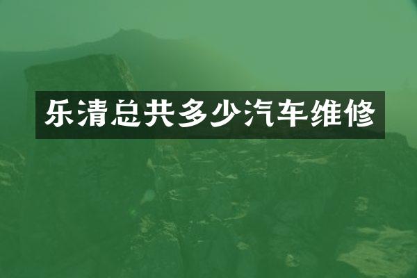 乐清总共多少汽车维修