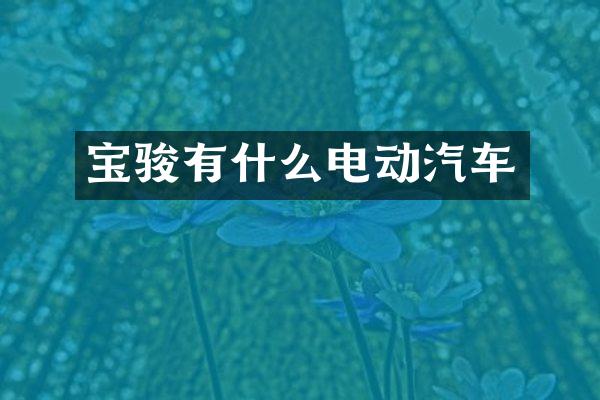 宝骏有什么电动汽车