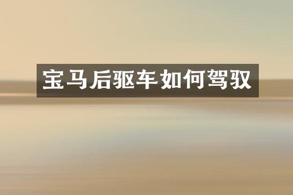 宝马后驱车如何驾驭