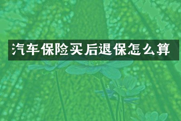 汽车保险买后退保怎么算