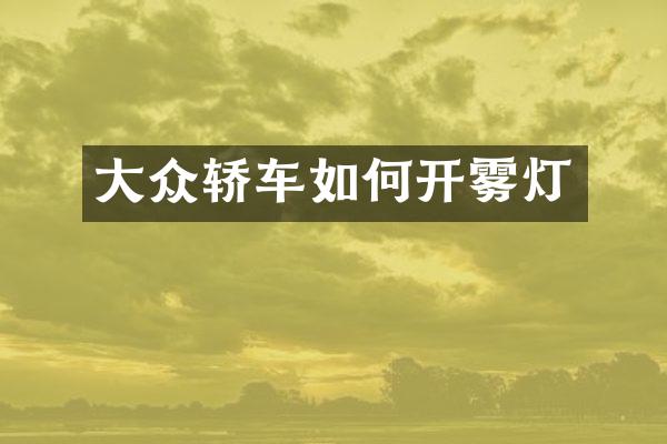 大众轿车如何开雾灯